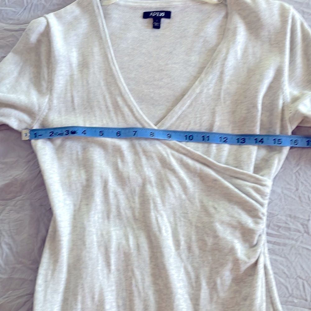 Apt. 9 Heathered Cream Gray Wrap Front Midi Dress… - image 7